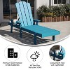 Emma and Oliver Recycled HDPE Adjustable Adirondack Lounger with Fold Out Cupholder for Indoor/Outdoor Use - 3 of 4