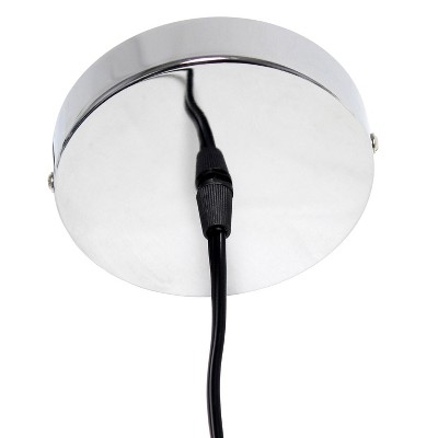 Sleek Chrome Elongated Metal Pendant with Clear Glass Shade