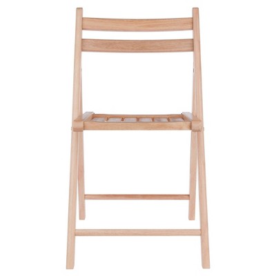 Natural Wood Armless Folding Reception Chairs, Set of 4