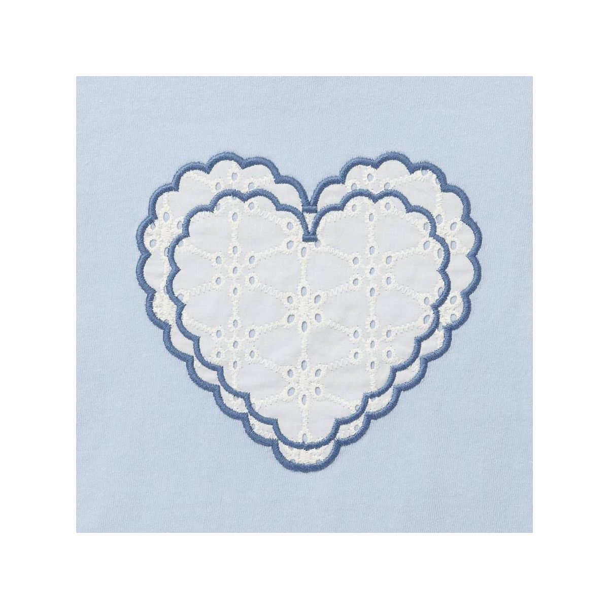 Baby & Toddler Girls' Eyelet Heart Short Sleeve Oversized T-Shirt - Cat & Jack™ Light Blue - thumbnail 3
