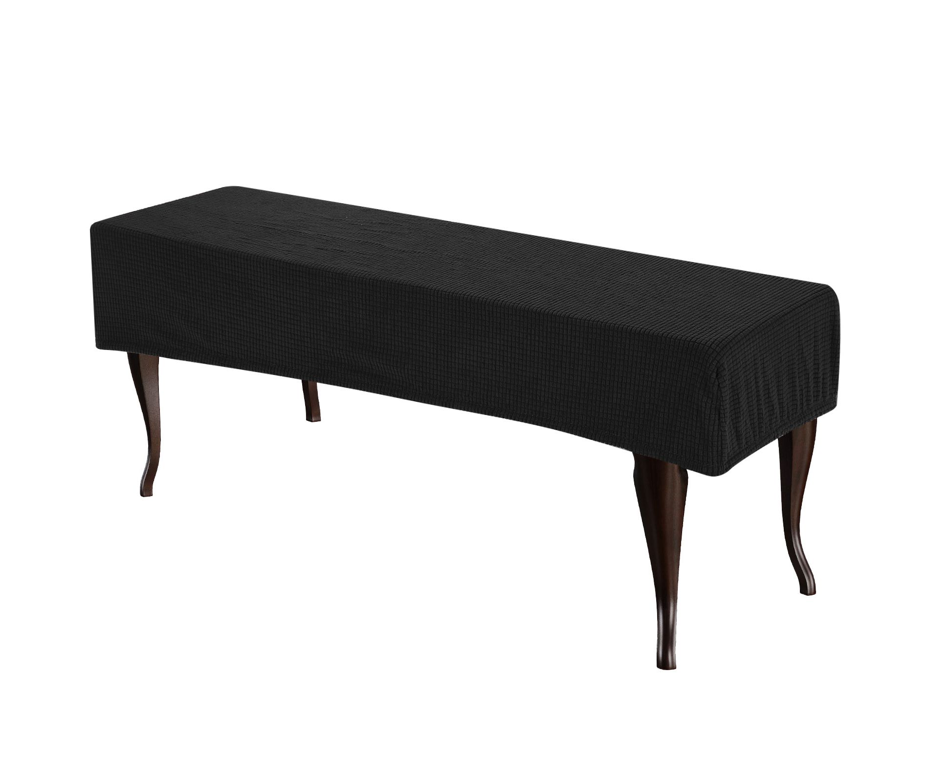 Unique Bargains Stretch Jacquard Checkered Anti-Dust Protecting Dining Chair Slipcovers for 42" - 54" Bench Black