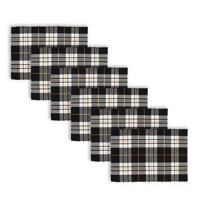 C&F Home Parker Black & Yellow Cotton Woven Thanksgiving Placemat Set of 6