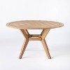 Bluffdale Wood 6 Person Round Patio Dining Table, Outdoor Furniture ...