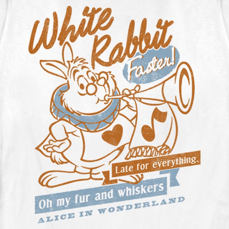 Women's Alice in Wonderland White Rabbit Oh My Fur and Whiskers T-Shirt, 2 of 5