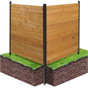 VINGLI Outdoor Privacy Screen, No Dig Wood Garden Fence, Weather-Proof  Panel for Patio, Backyard - 1 of 4