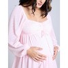 Women's Long Sleeve Front Tie Tiered Maternity Mini Dress | Motherhood Maternity - 4 of 4