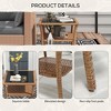 NicBex 19.8 Inch Square Coffee Table with Tempered Glass Tabletop and Rattan Shelf for Living Room,Bedroom - 4 of 4