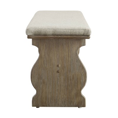 Sasha 50" Natural Wood Corner Dining Nook with Wheat Cushions
