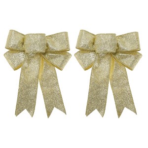 Unique Bargains Christmas Fabric Gift Bow Decoration 5.91"x8.66" 2 Pcs - 1 of 4