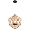 CWI Lighting Lante 3 Light Pendant With Black & Wood Finish - 3 of 4