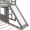 NicBex Fendi Twin Over Full Bunk Bed with Ladder Slide and Safety Guardrail Gray - 3 of 4