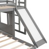 NicBex Fendi Twin Over Full Bunk Bed with Ladder Slide and Safety Guardrail Gray - image 3 of 4