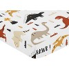 Sweet Jojo Designs Gender Neutral Baby Fitted Crib Sheet Mod Dinosaur Orange Taupe and Black - image 3 of 4