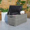 Moda Furnishings 260 Gallon Patio Outdoor Wicker Steel Storage Deck Box - 2 of 4