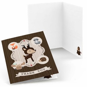 Big Dot of Happiness Woodland Creatures - Baby Shower or Birthday Party Thank You Cards (8 count) - 1 of 4