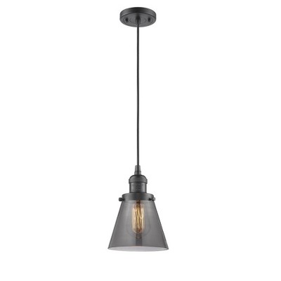 Cone - 1 Light Cord Hung Mini Pendant In Industrial Style-8 Inches Tall and 6 Inches Wide