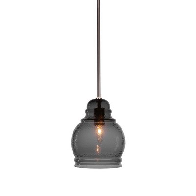 Toltec Lighting Palisade 1 - Light Pendant in  Brushed Nickel with 7.5" Smoke Shade