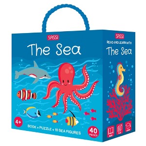 Sassi: Q-Box - The Sea - 40pc Puzzle,Booklet & 10 Ocean Figures,Interactive Fun - 1 of 4