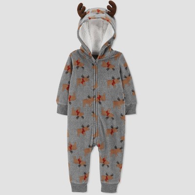 Baby Boys' Moose Romper - Just One You® made by carter's Brown/Gray 12M