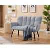 NicBex Small Teddy Fabric Loveseat Sofa Modern 52 Inch 2-Seater Couch with Quilting Backs for Bedroom,Living Room,Gray - 4 of 4