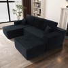 105.7'' Plush Corduroy Deep-Seat Modular Sectional Sofa with U-Shaped Chaise and No-Assembly Design - 2 of 4