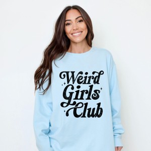 Weird Girls Club Distressed - Women's Garment Dyed Graphic Sweatshirt - 1 of 4