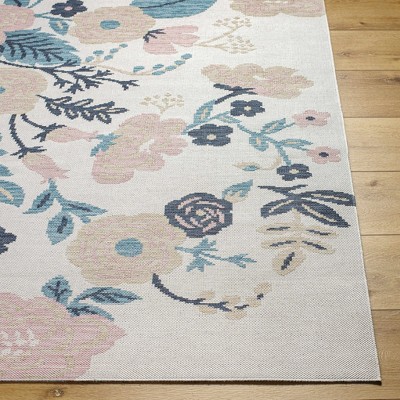 Hauteloom Ponto Cream & Blue Floral Area Rug