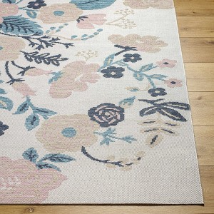 Hauteloom Ponto Cream & Blue Floral Area Rug - 1 of 4