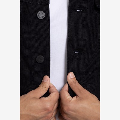 Мужские куртки X RAY Men's Denim Jacket in JET BLACK Size L — фото 8