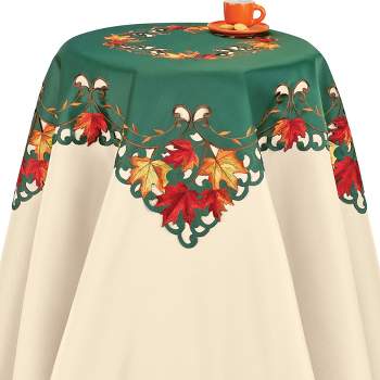 Collections Etc Lovely Embroidered Maple Leaf Table Linens