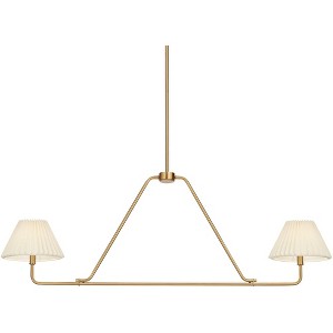 Possini Euro Design Possini Euro Frazer 45" Wide Warm Brass 2-Light Island Chandelier - 1 of 4