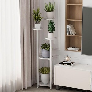 GustoWave Simple Flower Stand, 4 or 5 Tray Flower Rack, Home Living Room Plant Stand with Anti-slip Feet for Living Room, Balcony and Flower Room - 1 of 4