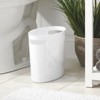 mDesign Compact Plastic Oval Trash Can Garbage Wastebasket with Handles - image 2 of 4