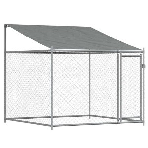 vidaXL Dog Cage Grey Galvanized Steel 6.6 x 6.6 x 6.6 ft Durable - 1 of 4