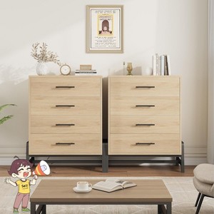 Jojoka 4-Drawer Wooden Dresser with Sturdy Metal Handles, Freestanding Storage Chest for Bedroom, Living Room, and More - 1 of 4