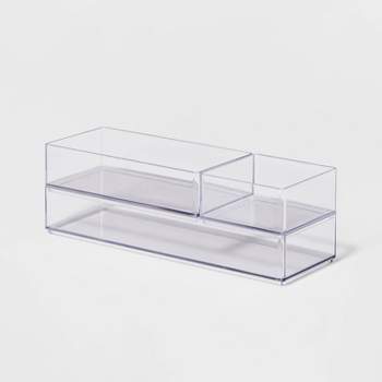 4 Square Shaped Clear Boxes With Square Tray Purple 5.4 X 5.45 X 1.2