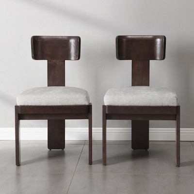 Stylish & Durable Upholstered Chairs with Solid Rubber Wood Legs, High-Density Foam Cushion, 330 lbs Capacity-Coolbibila