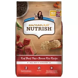 Rachael Ray Nutrish Real Beef, Vegetable & Brown Rice Recipe Adult Super Premium Dry Dog Food - 28lbs