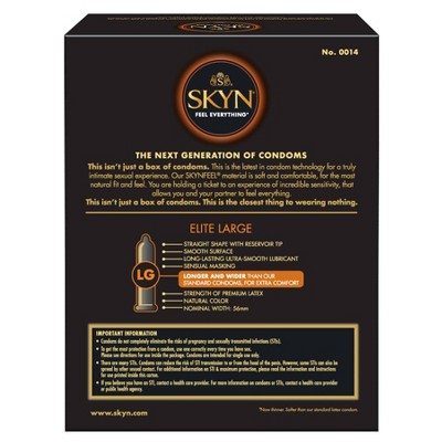 SKYN Elite Non-Latex Condoms - Large - 36ct