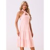 Allegra K Women's Slim Fit Sleeveless Tiered Party Cocktail Halterneck Smocked Dress - 4 of 4