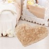 PiccoCasa Living Room Sofa Heart Shaped Soft Faux Sheepskin Plush Area Floor Mats 27"x36" - 2 of 4