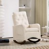 Rocking Chair Nursery in Fabric with High Backrest, Comfy Glider Rocking Chair Accent Chair, Side Pocket and Rubber Wood Legs - 2 of 4