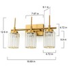 LLHZSY Modern Bathroom Vanity Wall Light Cylinder Bathroom Crystal Wall Sconces - Gold/Black-1/2/3/4/5 light - 3 of 4