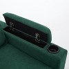 VASIP Green 3-Seat Storage Sofa Bed with Ottoman - L-Shaped Sectional Couch for Small Spaces, Compact Apartment Living Room Furniture - 4 of 4