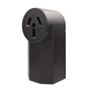 50 Amp 125/250V, NEMA 10-50R Surface Mount Power outlet, Straight Blade Range and Dryer Outlet Non-Grounding, Black 2204 - 1 of 1