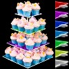 4 Tier Clear Acrylic Dessert Tower, Holds 52 Cupcakes, 7-Color Light Effects for Parties, Weddings, Birthdays & Celebrations - 3 of 4