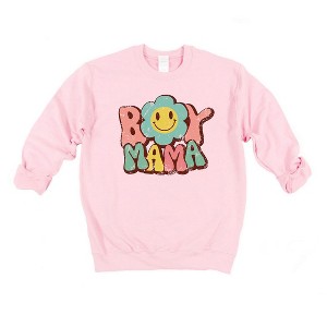 Simply Sage Market Women's Graphic Sweatshirt Boy Mama Flower - 1 of 2