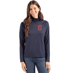 Cleveland Guardians1 Cutter & Buck Coastline Epic Comfort Recycled Womens Funnel Neck - 1 of 1