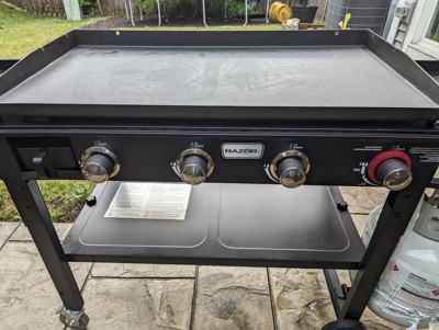 Razor Griddle Ggt2130m 25 Inch Outdoor 2 Burner Portable Lp Propane Gas Grill  Griddle With 318 Square Inch For Bbq Cooking And Frying, Black (steel) :  Target