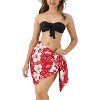 LA LEELA Women's Beachwear Beach Wrap Bikini Sarong Summer Cover Up Swimwear One Size Floral Red - 2 of 4